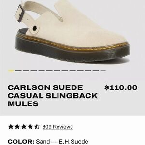 Dr. Martens “Carlson” Suade slingback mules